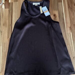Michael Kors Brown Satin Tank Top
